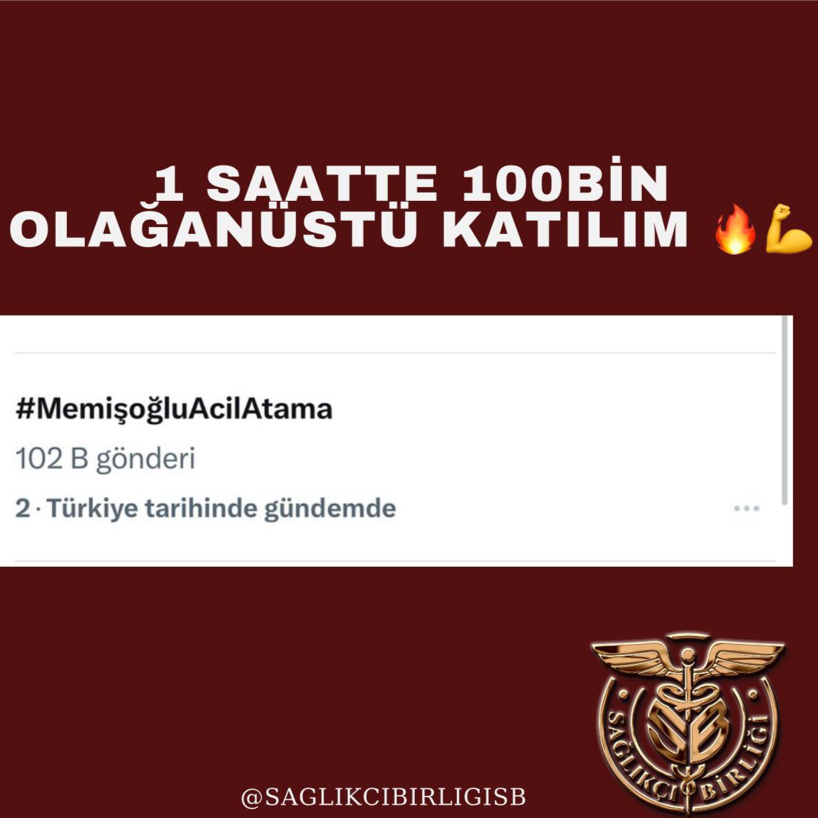 Azat Öztürk (@ozturkazatt) on Twitter photo 1 saat gibi kısa bir sürede 100 bini aşkın sağlık personeli atama talebi iletildi!
Sayın bakanım, <a href="/drmemisoglu/">Prof. Dr. Kemal Memişoğlu</a> bu sesi duymazdan gelmeyeceğinizi biliyoruz!
#MemişoğluAcilAtama 1 saat gibi kısa bir sürede 100 bini aşkın sağlık personeli atama talebi iletildi!
Sayın bakanım, <a href="/drmemisoglu/">Prof. Dr. Kemal Memişoğlu</a> bu sesi duymazdan gelmeyeceğinizi biliyoruz!
#MemişoğluAcilAtama