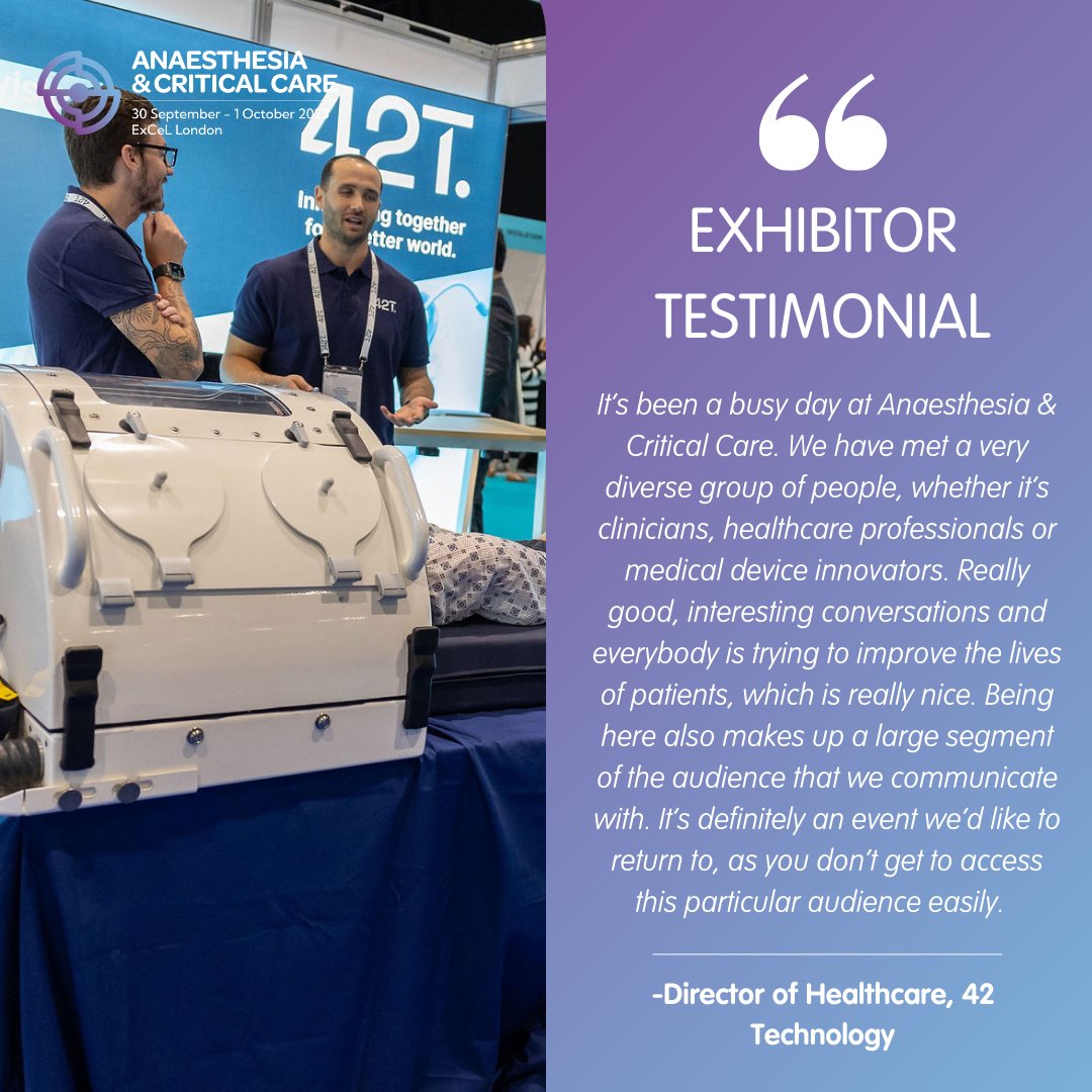 Anaesthesia &amp; Critical Care 2024 was a resounding success! But don’t just take our word for it.

Eager to present your cutting-edge healthcare innovations to a broad spectrum of clinicians and decision-makers?

Secure your spot for #ACC25 today👇
eu1.hubs.ly/H0d0LDj0