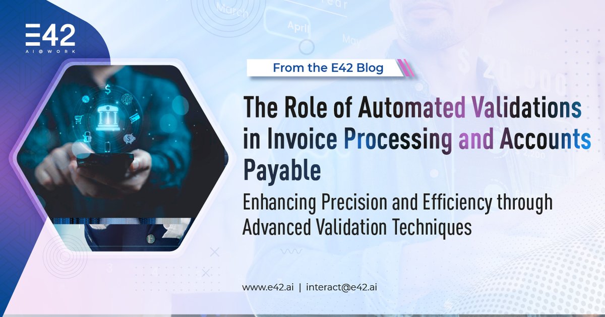 E42_ai's tweet image. Automated validations can revolutionize AP on the #E42 Blog.

Traditional #APProcesses often result in expensive mistakes and hold-ups, but #Automation can turn AP into a profit centre through #RobustValidation that ensures accuracy and better #CashFlow.

bityl.co/SNEB