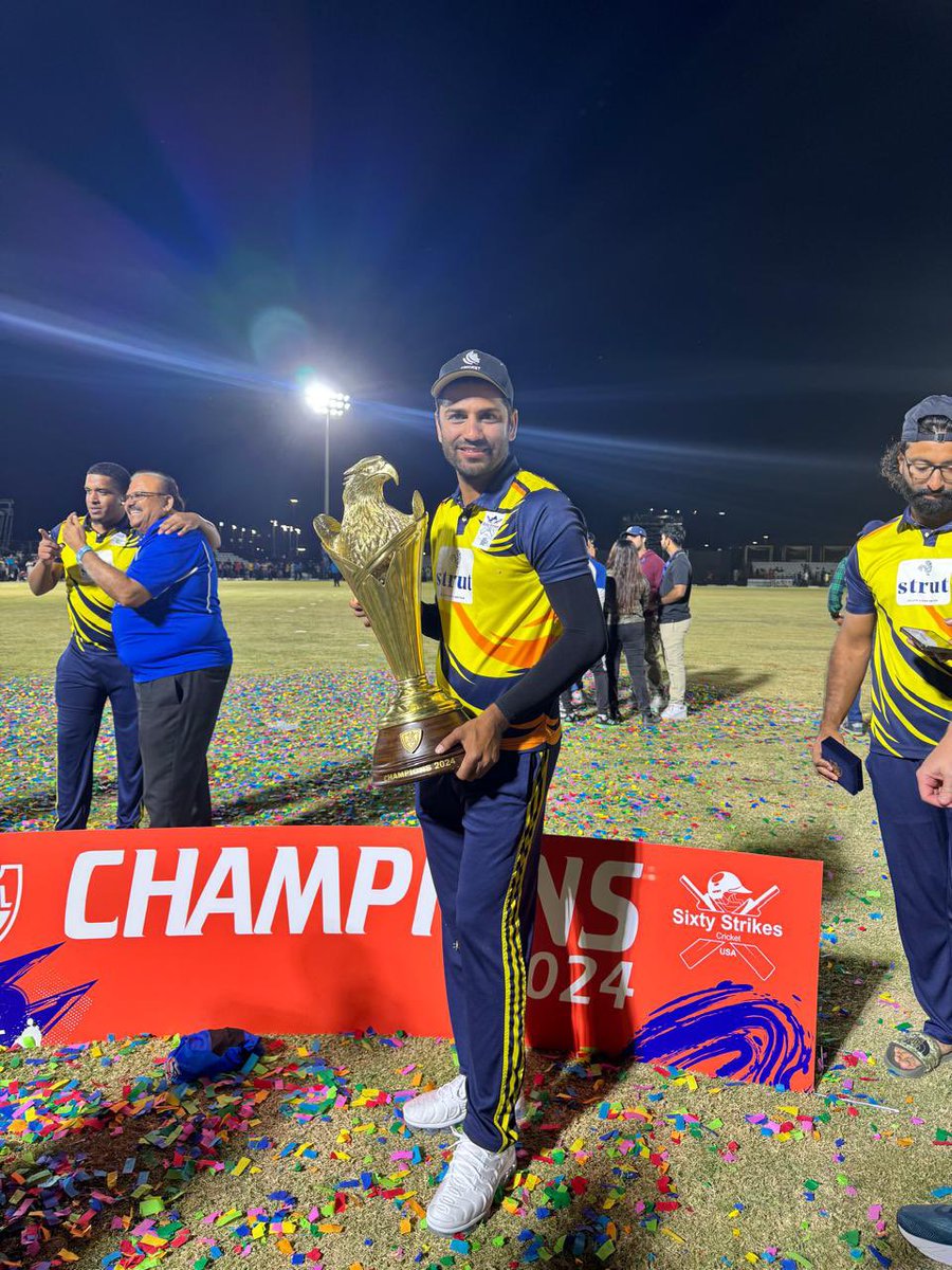 Kaleem_Can's tweet photo. Allhamdulillah another one into the collection Champions of NCL T10 league USA 🇺🇸 https://t.co/FxrGvZ7Ifq