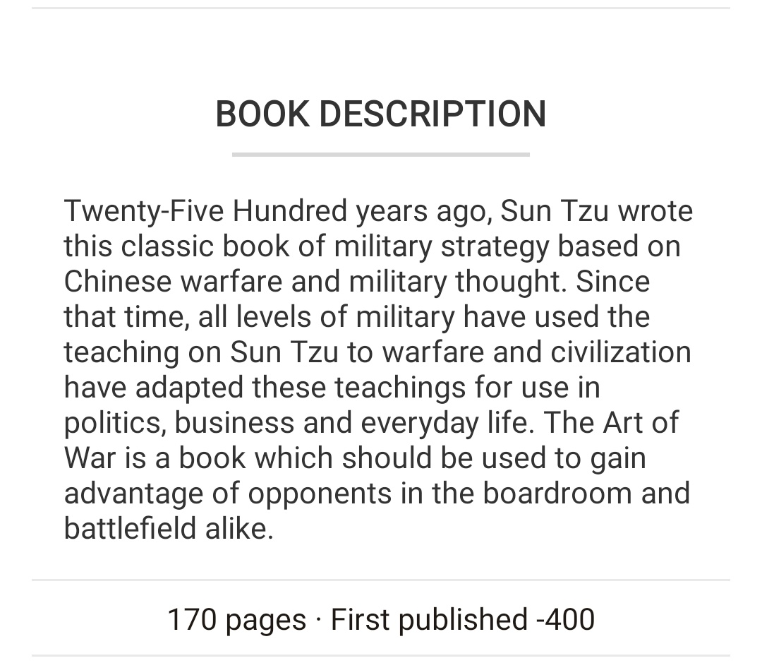 Sunsunn_n's tweet photo. ∠※ The Art of War
(Sun Tzu)
#OcToBeRead
♠︎: Philosophy, Classic. https://t.co/5BHYA2CL4K