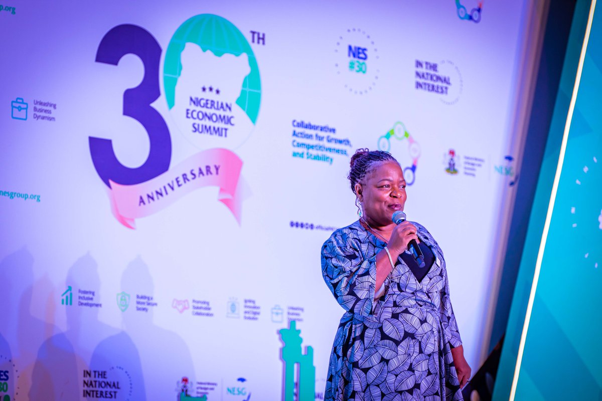 officialNESG's tweet photo. Pictures from Plenary 2 of the 30th Nigerian Economic Summit themed "Shaping Africa’s Innovation Frontiers: Entrepreneurship, Ecosystem and Governance." 
#NES30 https://t.co/EF3nVkFqzy