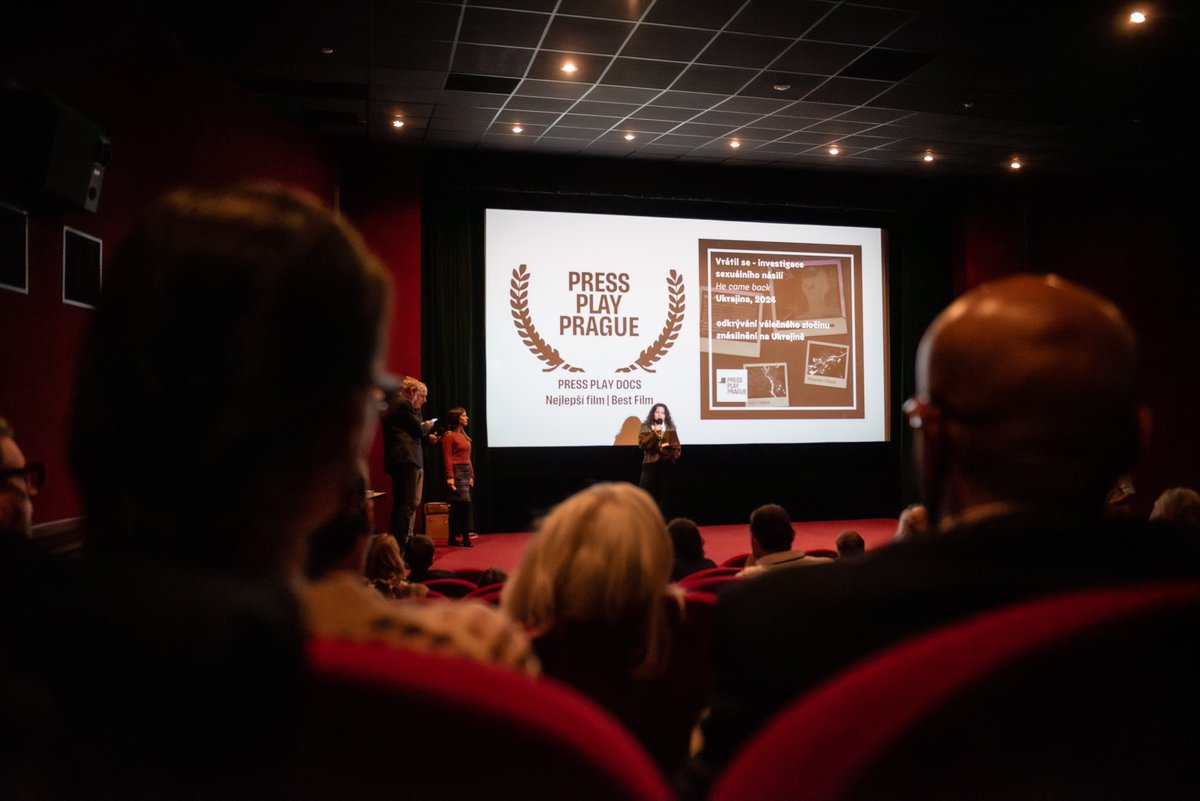 <a href="/JessicaJerreat/">jessicajerreat</a> <a href="/attilamong/">Attila Mong</a> <a href="/Juan_Ravell/">Juan Andres Ravell</a> <a href="/zuzanavlasata/">Zuzana Vlasatá</a> Saturday also featured a screening of He Came Back: Investigating Sexual Violence as War Crimes, followed by a powerful discussion with <a href="/KyivIndependent/">The Kyiv Independent</a>’s  <a href="/TomaTomTommy/">Toma Istomina</a> and <a href="/RFERL/">Radio Free Europe/Radio Liberty</a>’s <a href="/MaryanaDrach1/">Maryana Drach</a>. The film won Best Film in Press Play Docs.