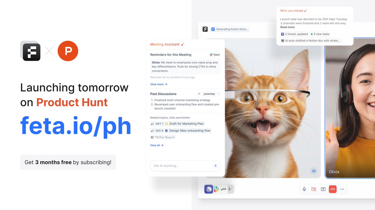 Once upon a time, meetings meant endless note-taking, task updates, &amp; writing MoMs… 😩

But starting tomorrow, that’s about to change with Feta⏳

Get ready to level up your stand-ups, retros, &amp; sync-ups

Be the first to try it—subscribe now: feta.io/ph 🎉
