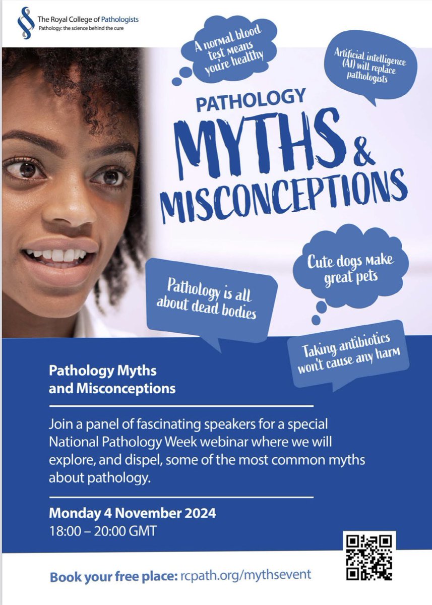 Looking forward to chairing this online National #PathologyWeek2024 event on behalf of the Pathology Alliance on November 4th. All are welcome. We’ll be exploring some myths and misconceptions about a range of pathology specialties.
