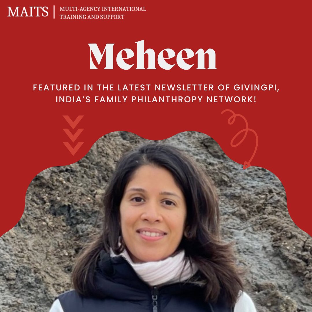 MAITS_Int's tweet photo. We are proud to share that in addition to her sponsored run last weekend, Meheen Rangoonwala Dalamal, has been featured in the latest newsletter of GivingPi, India’s family philanthropy network! ✨👏🏽

#DisabilitySupport #GivingPi #ChildrensCharity #India #FamilyPhilanthropy https://t.co/lIs0JljD8u