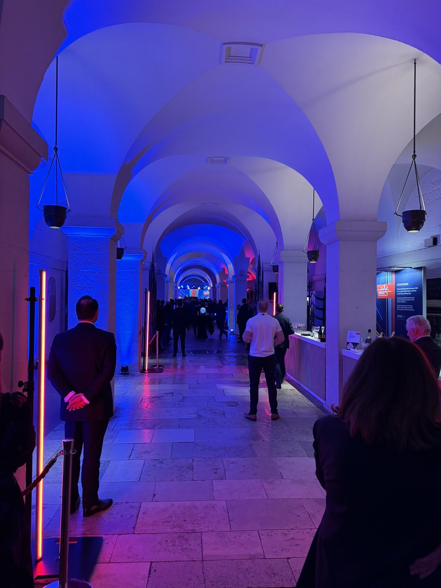 Sir Elton last night playing wonderfully in St Paul’s Cathedral Crypt. Three tunes. Magical end to successful International Investment Summit. PM and most of cabinet up forward sharing excellent vibes with potential investors in UK.