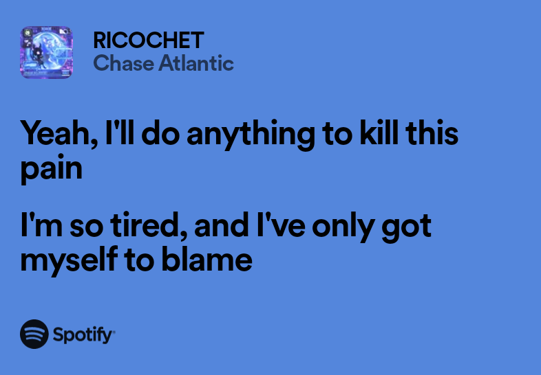 chaxingatlantic's tweet photo. RICOCHET lyrics out now on SPOTIFY https://t.co/SWxpGxKj25