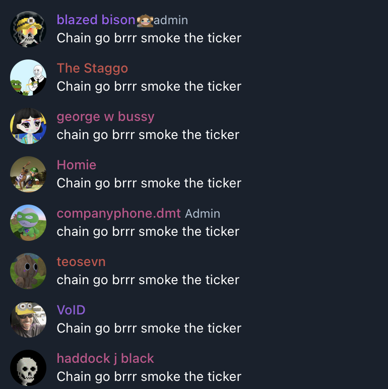 smoketheticker's tweet photo. Chain go brrr smoke the ticker https://t.co/yss6v5fUCf
