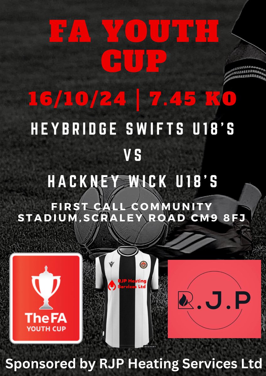 HSFC_Reserves's tweet image. 🚨FA Youth Cup🚨

Massive game for these young lads Wednesday night be great to get as much support to help them get to the next round. 

📅 16/10/24
🕒 7.45 KO
🆚 Hackney Wick U18’s
🏆 FA Youth Cup
🏟️ First Call Community Stadium 
       CM9 8FJ

Appreciate all the support ⚫️⚪️