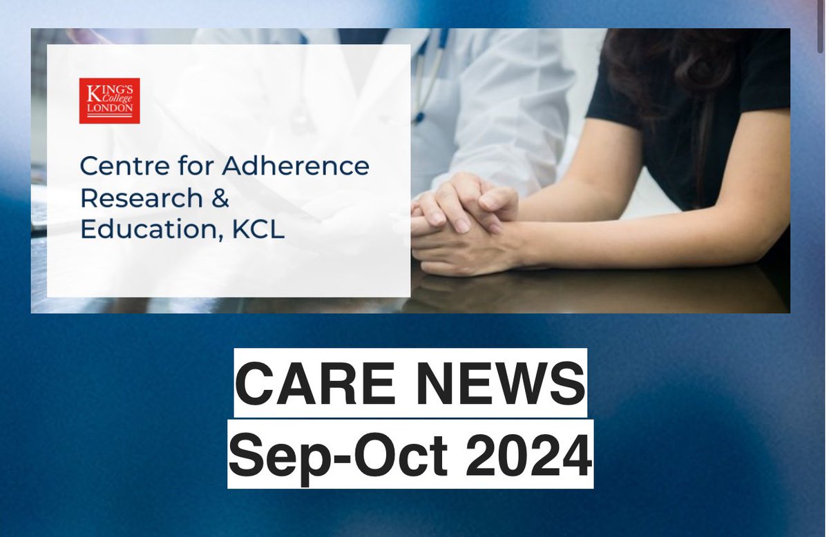 The September-October newsletter from <a href="/adherenceCARE/">Centre for Adherence Research and Education (CARE)</a> is out now! Dive into the latest insights, research updates, and resources to enhance #adherence strategies: mailchi.mp/f1199856ff4d/s… <a href="/kingshealth/">King's Health Partners</a> #MedTwitter