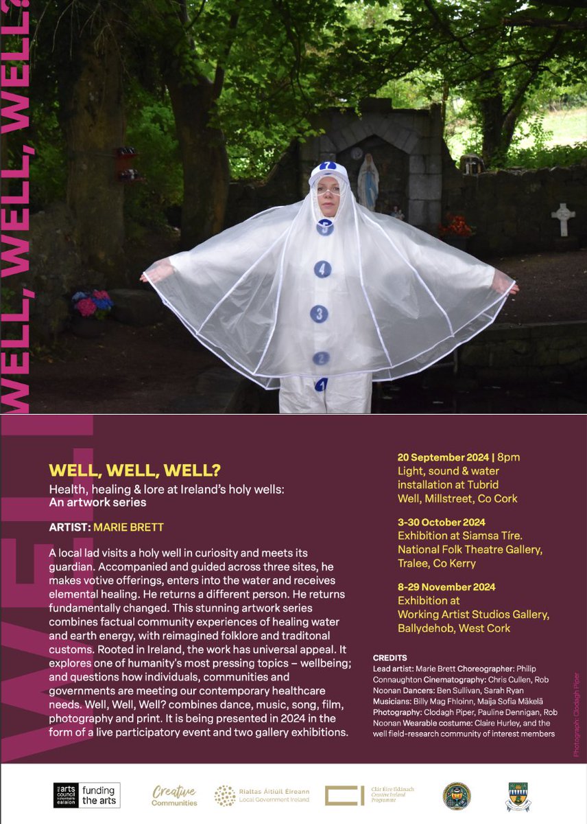 marie brett (@mariebrett1) on Twitter photo All welcome to Well, Well, Well? an exhibition of a new artwork series by Marie Brett exploring health, healing & lore at Ireland's holy wells, having collaborated with a large community of interest.
Location: <a href="/siamsatire/">Siamsa Tíre</a>
further info siamsatire.com/exhibitions/up… All welcome to Well, Well, Well? an exhibition of a new artwork series by Marie Brett exploring health, healing & lore at Ireland's holy wells, having collaborated with a large community of interest.
Location: <a href="/siamsatire/">Siamsa Tíre</a>
further info siamsatire.com/exhibitions/up…