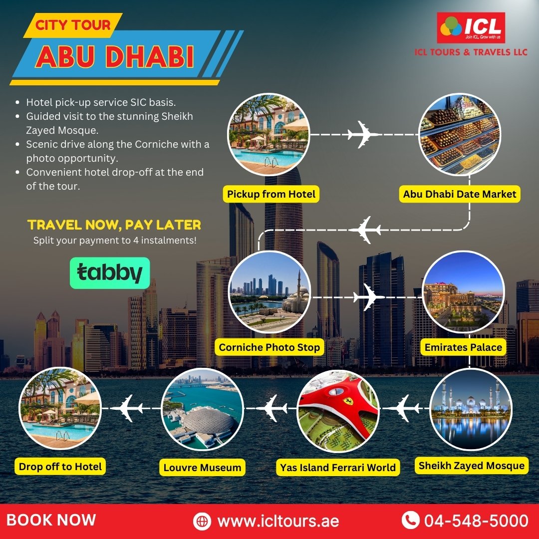 icl_tours's tweet photo. Discover the stunning beauty and rich culture of Abu Dhabi with our exclusive city tour! From the majestic Sheikh Zayed Grand Mosque to the vibrant Corniche, experience the best of the UAE's capital. 

#abudhabi #citytour #exploreabudhabi #sheikhzayedmosque #icltours https://t.co/cVltc3MxSO