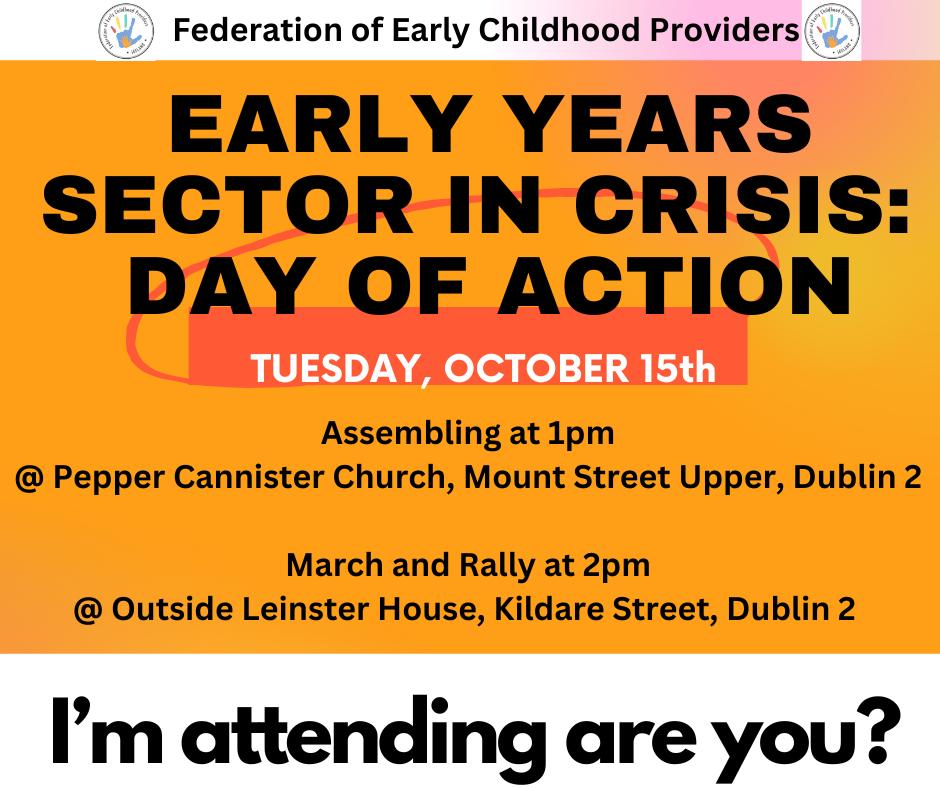 <a href="/SenatorKeogan/">Senator Sharon Keogan</a> Early Years services will be there too, best wishes <a href="/FederationEarly/">The Federation of Early Childhood Providers</a> many thanks for another opportunity to voice our concerns #FECP #UNITEDWESTANDFECP #SAVEOURSERVICES