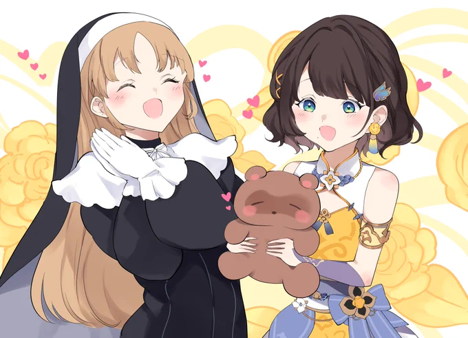 クレアさんと司賀りこちゃん 幸せコラボ#描いたよクレアさん #し画りこ 