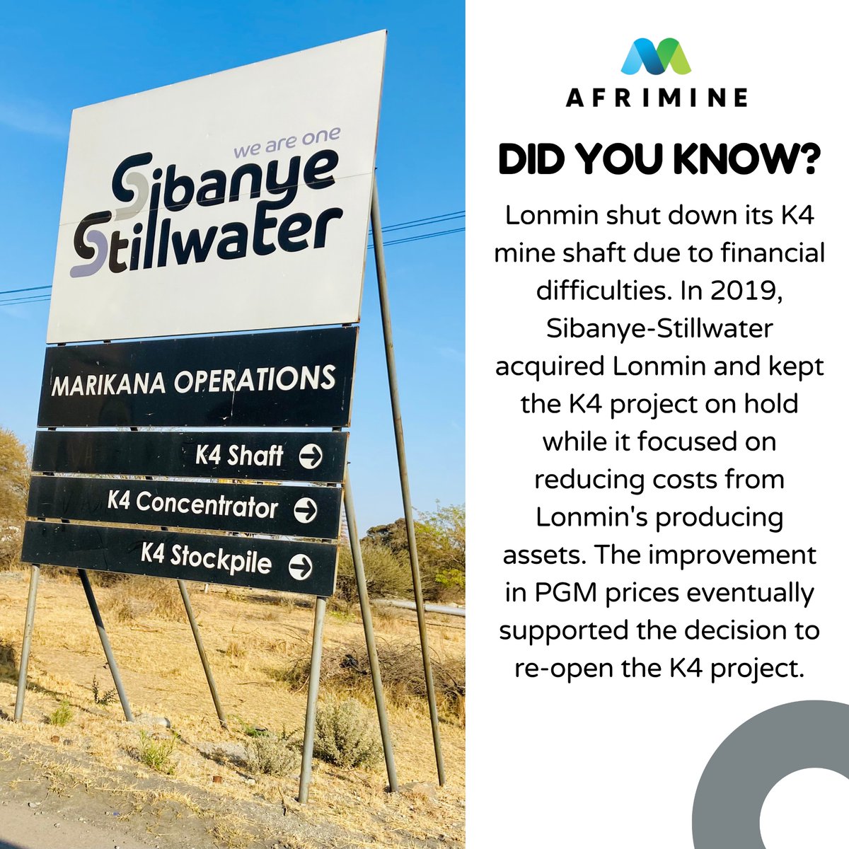 Did You Know?!⚒️

#AfriMineSights 
<a href="/SIBSTILL/">Sibanye-Stillwater</a>