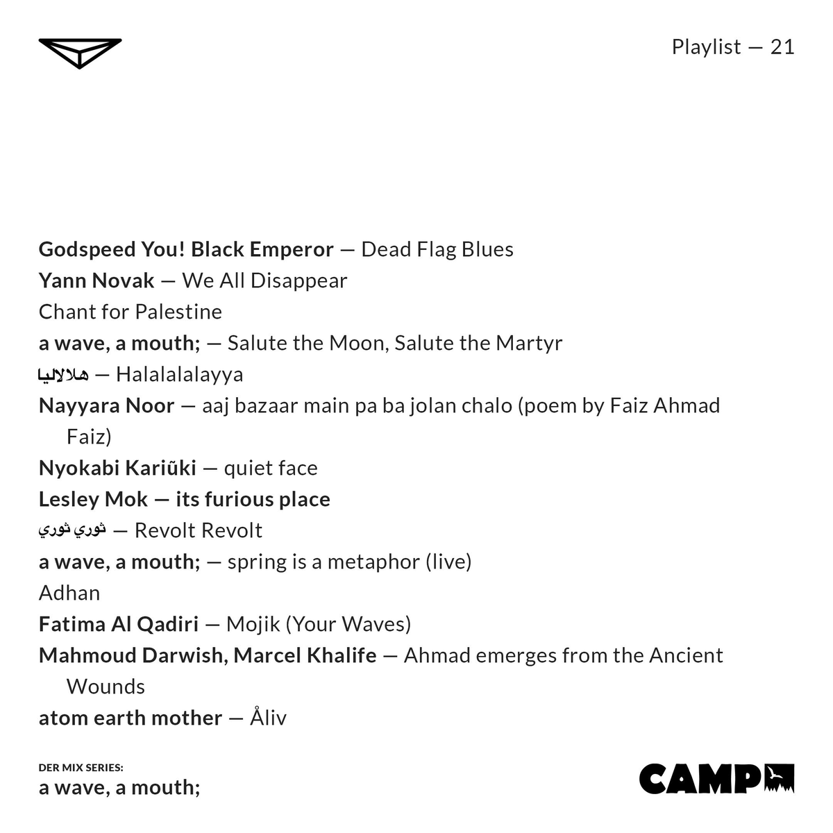 listen_camp's tweet photo. 4-5pm: Dragon’s Eye Recordings Mix
A digital imprint focusing on elevating marginalized voices in experimental music. Each show features a guest mix from an artist on our roster.
https://t.co/Xtp1GOZT42
#Ambient #Experimental #ModernComposition #FieldRecording #Techno
*⏰CEST https://t.co/uEn7kkdn1H