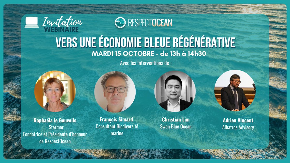 Vous pouvez nous retrouver en LIVE pour notre webinaire "Vers une économie bleue régénérative" jusqu'à 14h30 : us02web.zoom.us/j/84576870592