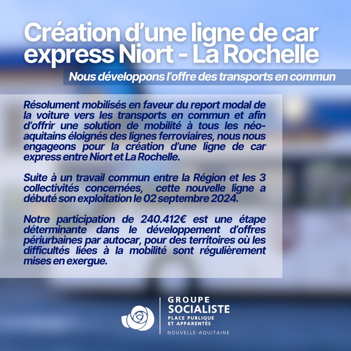 🚌· Pour répondre aux besoins de mobilité des usagers, la nouvelle ligne de car express Niort – La Rochelle avec ses 6 allers-retours quotidiens offre une solution économique, confortable et écologique pour vous déplacer !