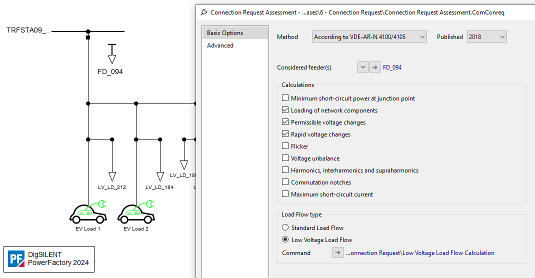 DIgSILENT_GmbH's tweet image. The Low Voltage Load Flow can now also be selected in the Connection Request Assessment function, where it will be used in the calculation of voltage changes and the loading of network components.
#DIgSILENT #PowerFactory #Featureoftheweek #PF2024 #newfeature #analysissoftware