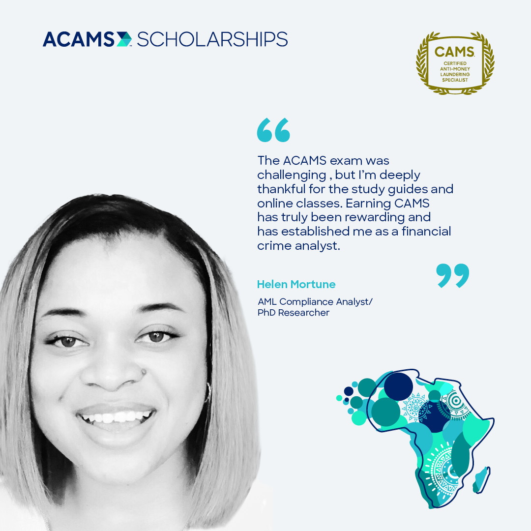 acams_aml's tweet photo. October is Global Diversity Month! 🌎

We’re delighted to celebrate by sharing the inspiring words of our CAMS Scholarship Africa recipients. 🌟

This year, we awarded 20 exceptional professionals from across Africa with the CAMS Scholarship. They are now CAMS certified, ready to fight financial crime. 🚀

Hear from Ibrahim Hammed CAMS, DCP, Helen  Mortune Esq. CAMS ,CAMP,  and Yaw Barima Anane-Asante, CAMS as they share their inspiring stories and the impact of the scholarship on their journeys.

Learn more about ACAMS Scholarships 👇
https://t.co/40fQKr9HhL

#GlobalDiversityMonth #CAMSScholarship #DEI