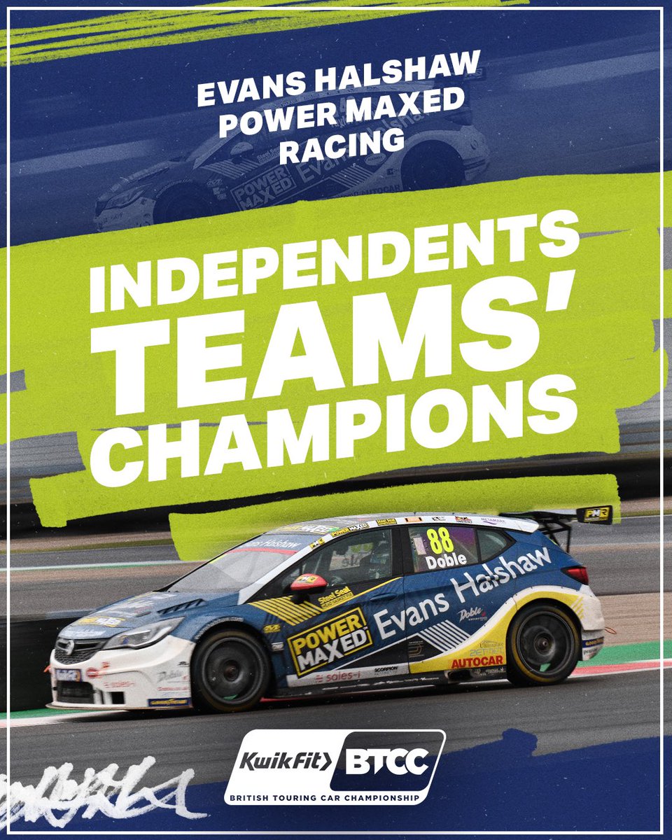 🏆 2024 Independent Teams’ Champions

After an incredible 17-race win streak to kick off the season, Evans Halshaw Power Maxed Racing would go on to win 27 of the 30 rounds in the Independent Teams’ class!

An impressive campaign for the Evesham-based team!

#BTCC