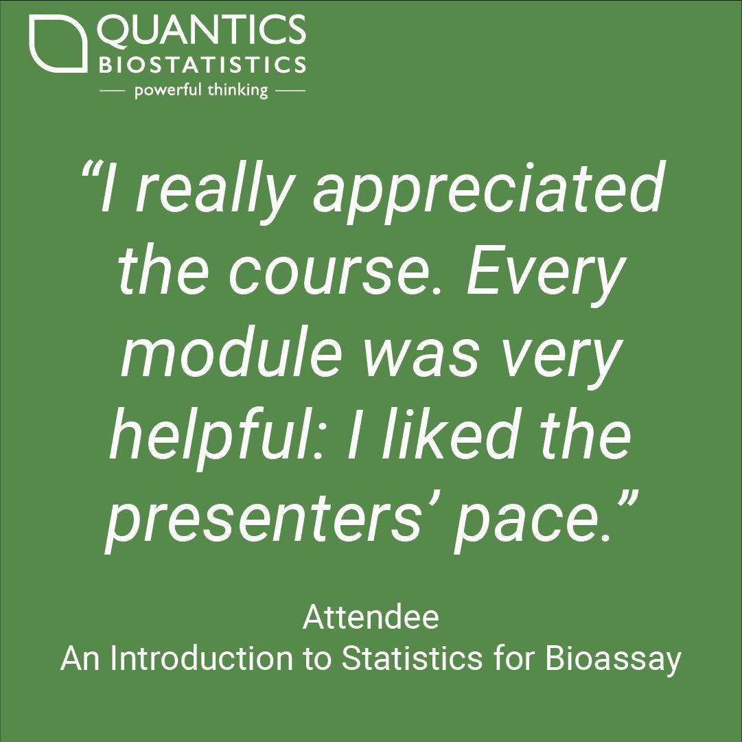 Don't forget to book your place on our upcoming bioassay statistics training #course!  
Book now: buff.ly/3WDuiLk 
Whether you are new to the subject or looking to enhance your skills, our #training is perfect for you!
#bioassay #biostatistics #statistics #drugdevelopment