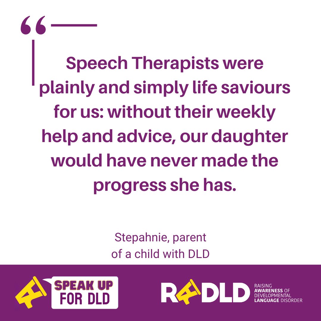 Speech therapists support children with developmental language disorder (DLD) using strategies supported by evidence. Speech therapists also advocate for people with DLD by raising awareness in their communities! <a href="/RADLDcam/">RADLDcampaign</a> Go go go, speech therapists, let's speak up for DLD today