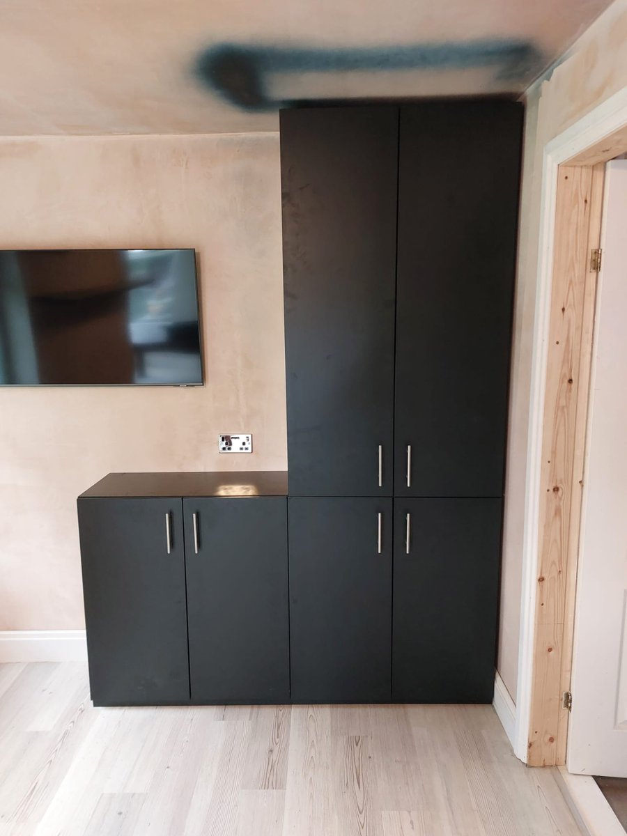 Look at this amazing before and after 😍 

This is a bespoke set of doors made for an existing open unit which was then sprayed afterwards by the customer.