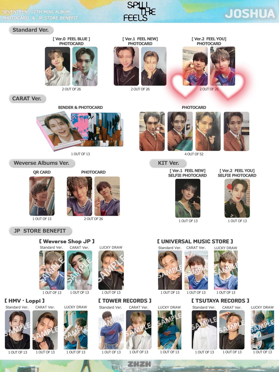 SEVENTEEN セブチ トレカ 交換 SPILL THE FEELS 

同種交換 郵送交換 希望してます
お声がけください🙏

譲 ▶︎ ジョシュア ジュン ウォヌ ディエイト

求 ▶︎ ♡ジョンハン ♡ジョシュア