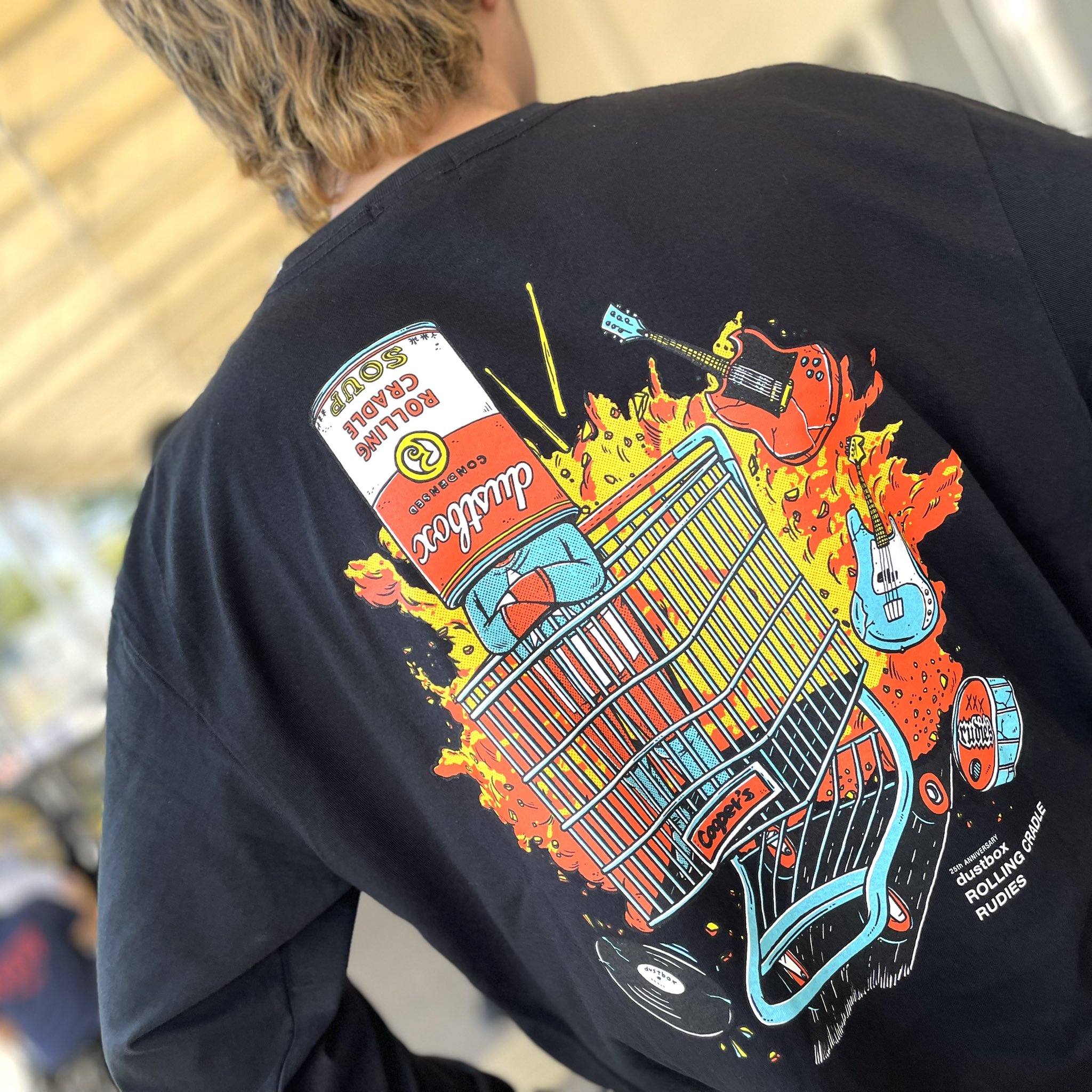 dustbox RUDIE'S×ROLLINGCRADLE ロンT 白/XL ミュージシャン