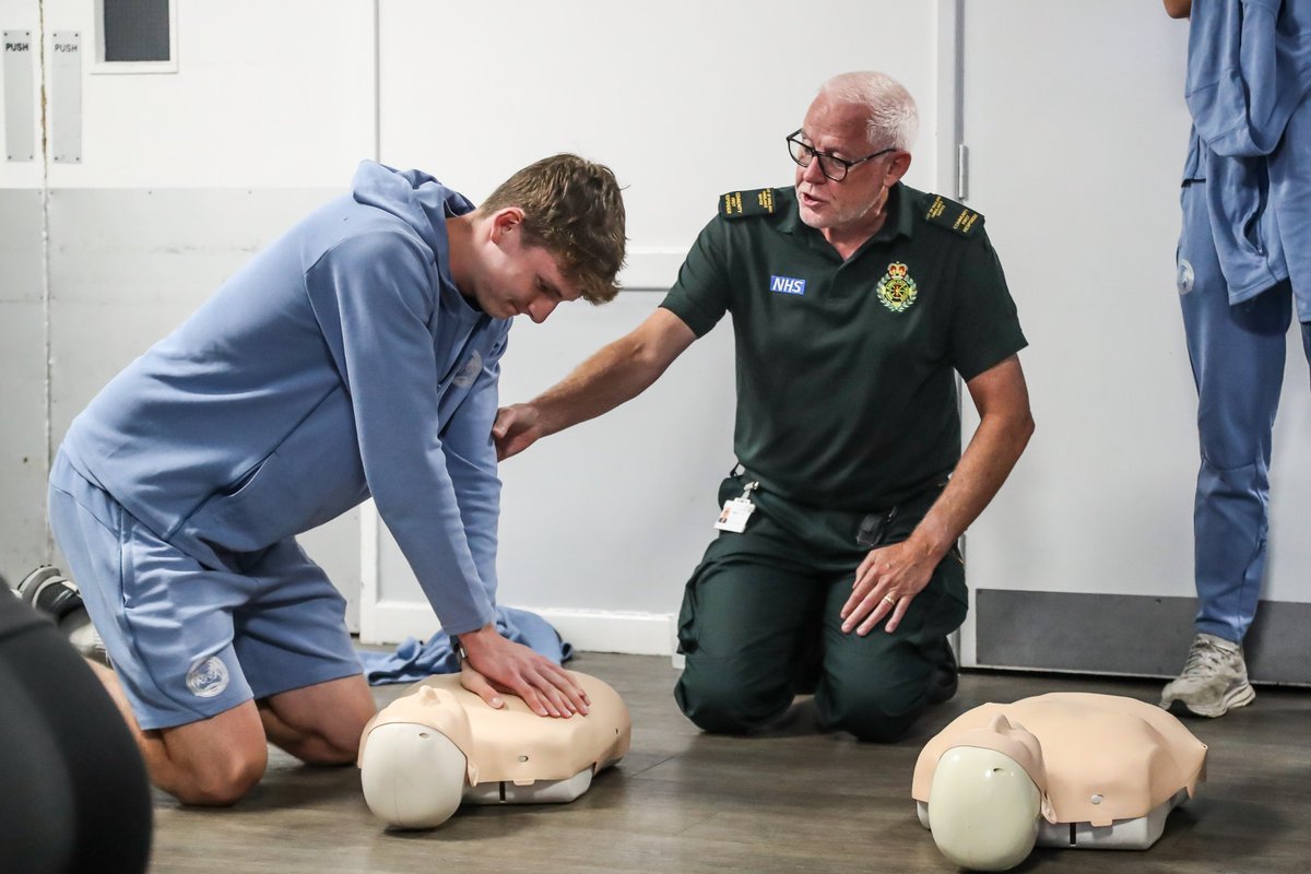 EastEnglandAmb's tweet photo. The East of England Ambulance Service (EEAST) and Peterborough United Football Club have joined forces to promote vital CPR skills as part of an annual resuscitation awareness campaign! ❤️

#RestartAHeart 

Read more: https://t.co/uf3PcgTU6b https://t.co/tOomY6VFte