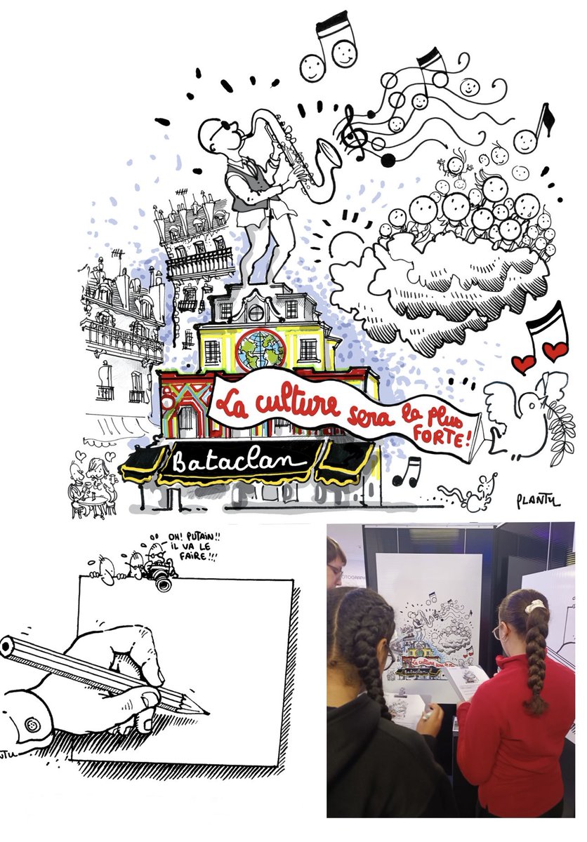 plantu's tweet photo. Merci à la Mairie et à la Médiathèque de SAINT-QUENTIN. Les élèves et les adultes sont au rendez-vous pour les rencontres.  LA CULTURE SERA LA PLUS FORTE ! https://t.co/QvF4aqRudp
