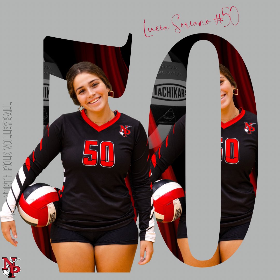 northpolkvball's tweet photo. S E N I O R 🎓

To kick off senior night, let’s meet Lucía, our exchange student from Valencia 🇪🇸

Lucia’s favorite volleyball memory is her first day of practice, when she made friends 🫂👯‍♀️

#NPVB | #LOCKEDIN https://t.co/ROeozCzNV8
