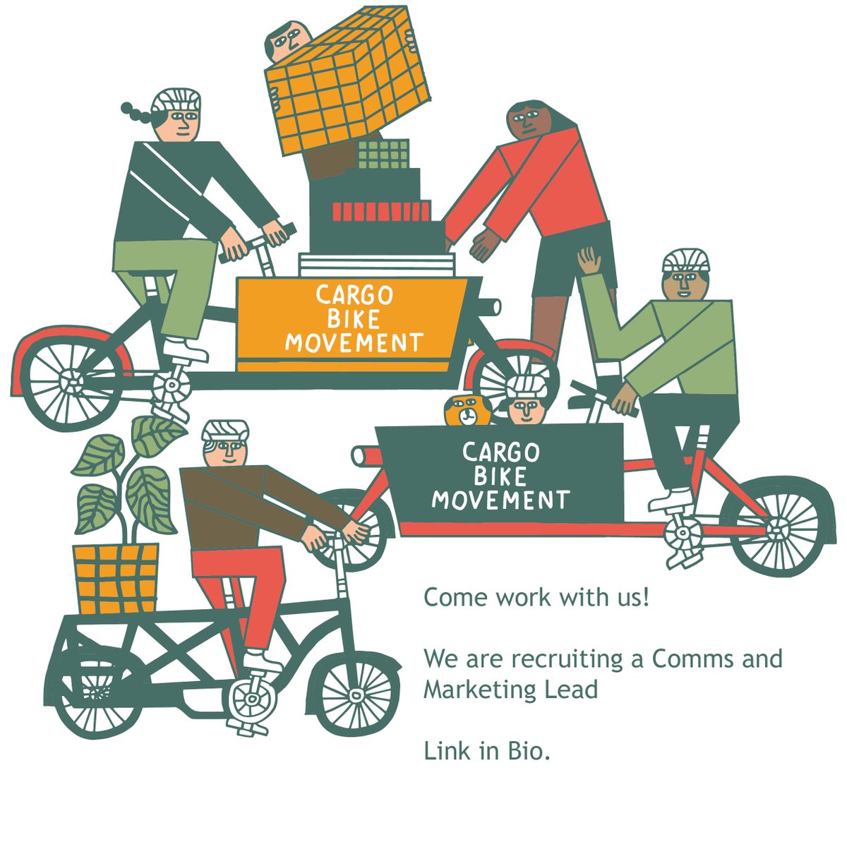 Come work with us to increase our impact, outreach and get more people on cargo bikes! 

cargobikemovement.com/jobs
