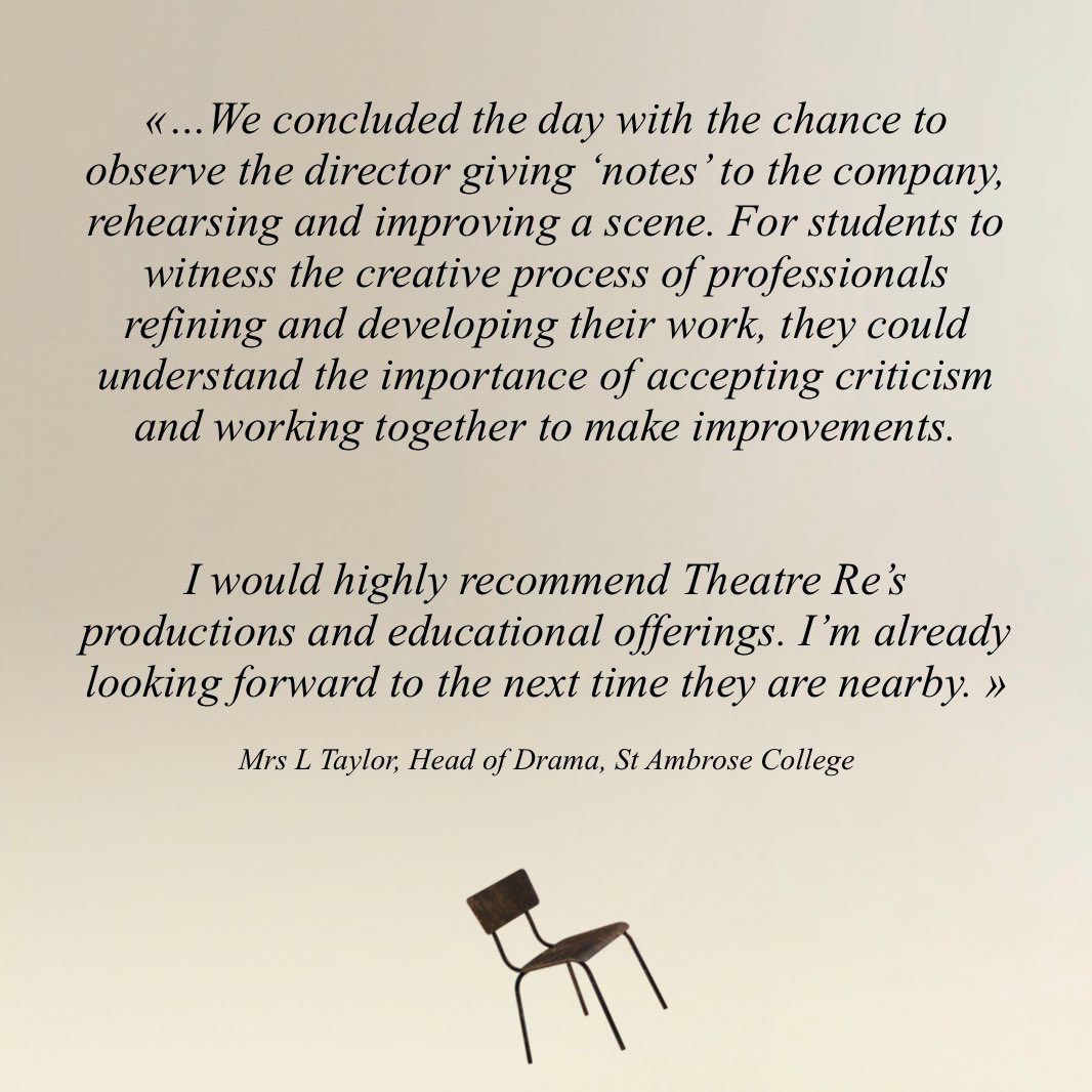 Do get in touch with us if you are a school or a venue and would like to know more about our #CareerDays - TheatreRe.Participation@gmail.com

#Moments <a href="/The_Lowry/">Lowry</a>