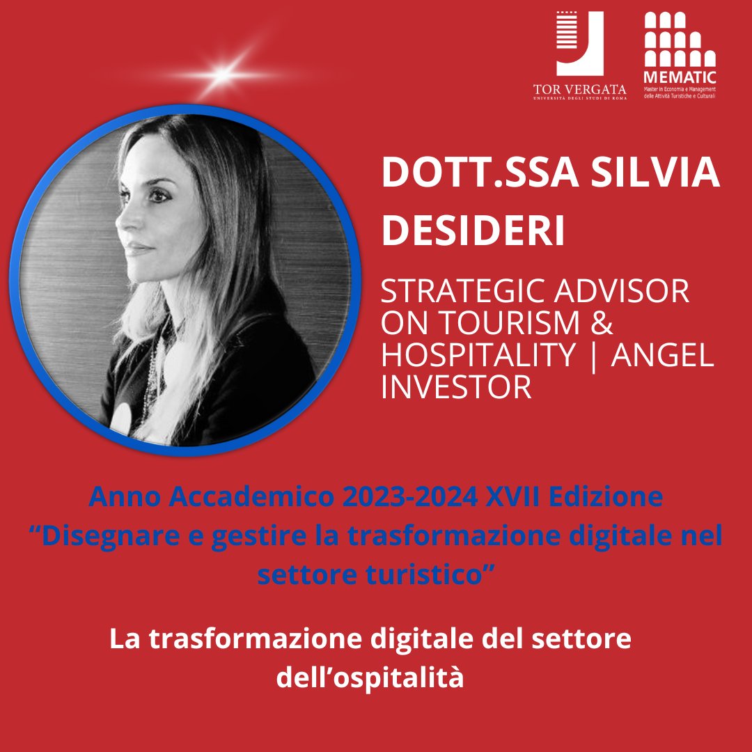 MasterMEMATIC's tweet photo. 🎓 Approfondimento sulla trasformazione digitale nel turismo con la Dott.ssa Silvia Desideri, Strategic Advisor. Tecnologie emergenti, strategie digitali e innovazioni per l'ospitalità al centro della lezione del Master MEMATIC. #turismo #trasformazionedigitale #hospitality https://t.co/BhKGR4Yb1K