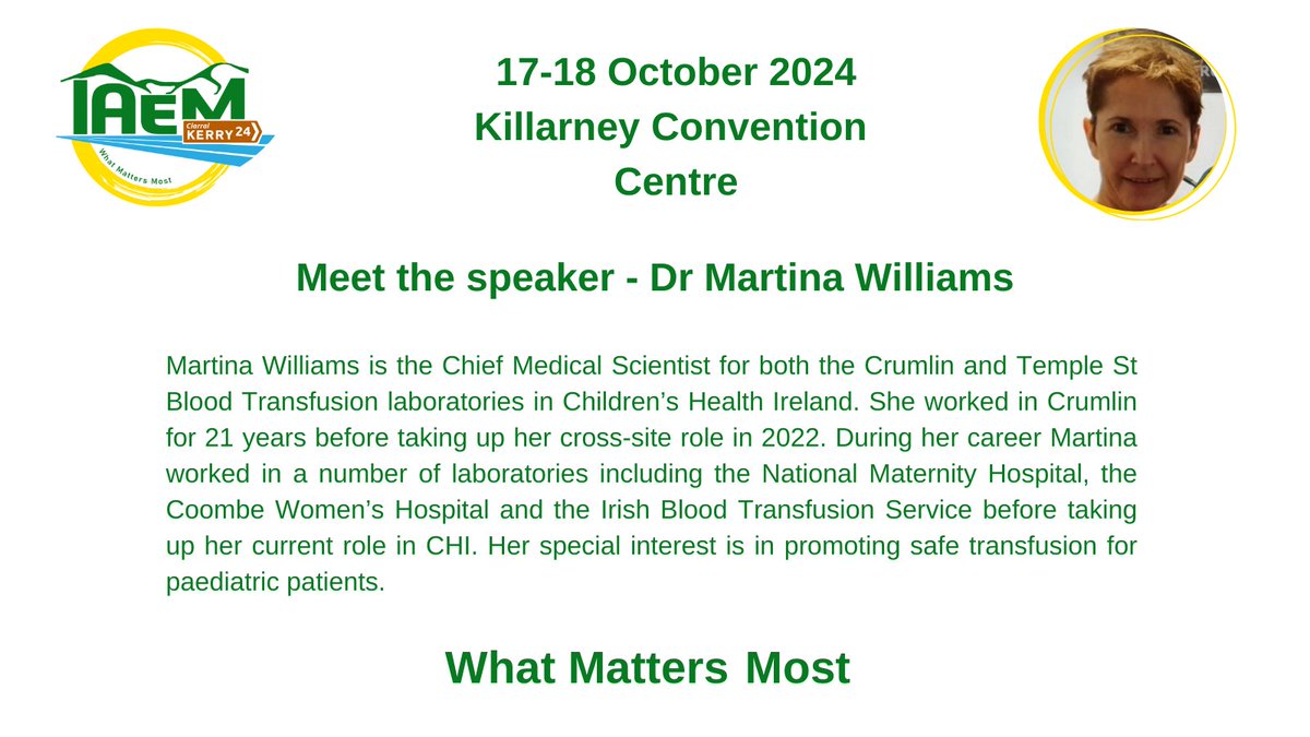 AssocEmergMedIE's tweet image. MEET THE SPEAKERS
On Friday at #24IAEM we will be looking at Major Haemorrhage Protocols in Children, Hot Joints and Complex Cases to discover #WhatMattersMostEM
Registration: bit.ly/4dkj1a3
More info: bit.ly/3XlYagO