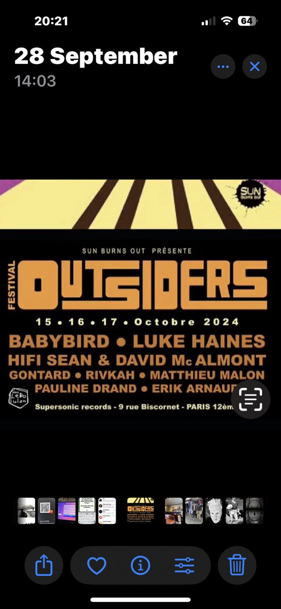 BABYBIRD tonight 9-45 supersonic PARIS BASTILLE