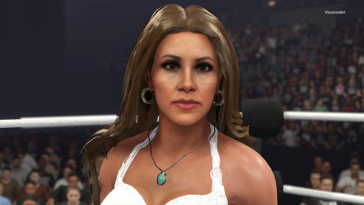 Viscerealist's tweet image. Reuploaded the version of Mickie James I did for @ProjectSVR2K with a few edits
You can import this to the version @WhatsTheStatus uploaded if you prefer an earlier era of Mickie and still have her pterodactyl scream
2 logos used
#MickieJames #Viscerealist
#WWE2K24