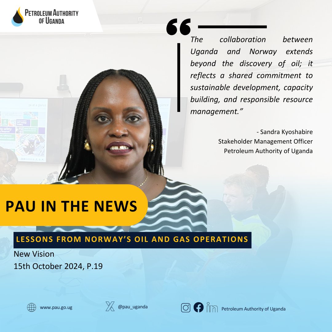 PAU_Uganda (@pau_uganda) on Twitter photo Check out today's <a href="/newvisionwire/">The New Vision</a> on page 19 for an op-ed by <a href="/GKyoshabire/">Sandra Kyoshabire</a> on the lessons from Norway's oil and gas developments. Learn how collaborations between Uganda and countries like Norway and Ghana are shaping the future of responsible resource management and Check out today's <a href="/newvisionwire/">The New Vision</a> on page 19 for an op-ed by <a href="/GKyoshabire/">Sandra Kyoshabire</a> on the lessons from Norway's oil and gas developments. Learn how collaborations between Uganda and countries like Norway and Ghana are shaping the future of responsible resource management and