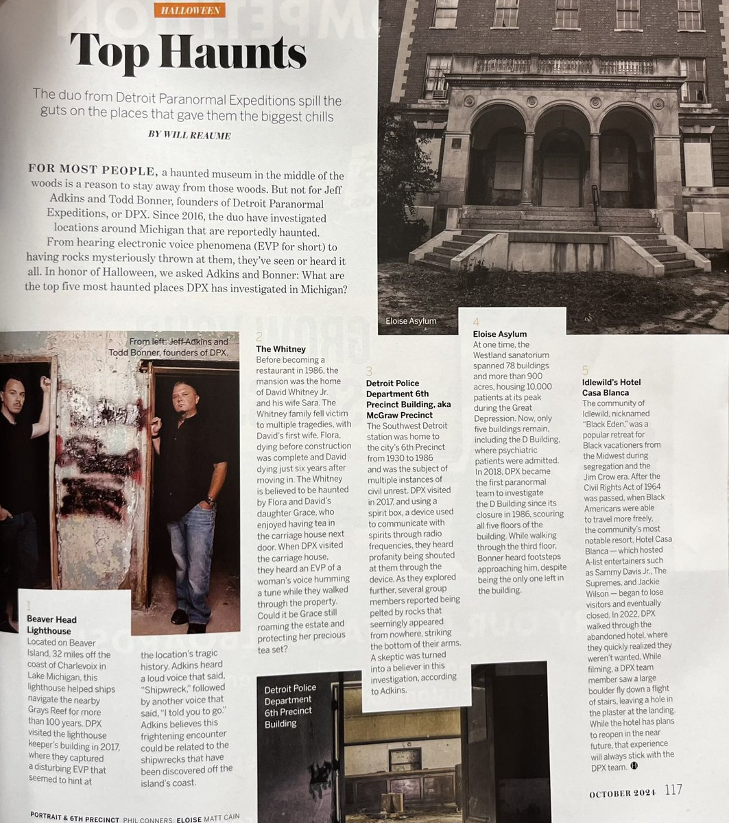 Detroit Paranormal Expeditions (@detroitparadpx) on Twitter photo <a href="/JeffAdkinsDPX/">Jeff Adkins</a> and <a href="/ToddBonnDPX/">Todd Bonner</a> are thrilled to be profiled in this month's issue of <a href="/Hour_Detroit/">Hour Detroit Magazine</a> , discussing some of their top haunted locations. Tis the season…👻🎃 #haunted #October #Detroit <a href="/JeffAdkinsDPX/">Jeff Adkins</a> and <a href="/ToddBonnDPX/">Todd Bonner</a> are thrilled to be profiled in this month's issue of <a href="/Hour_Detroit/">Hour Detroit Magazine</a> , discussing some of their top haunted locations. Tis the season…👻🎃 #haunted #October #Detroit
