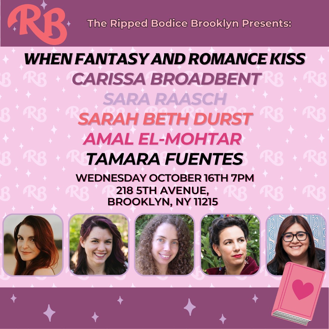 Sarah Beth Durst (@sarahbethdurst) on Twitter photo Tomorrow (Wed 10/16) at 7pm!!! Very excited to be part of this panel at the fabulous Ripped Bodice in Brooklyn! Hope you can join us! (Tickets required.) therippedbodicela.com/brooklyn-events Tomorrow (Wed 10/16) at 7pm!!! Very excited to be part of this panel at the fabulous Ripped Bodice in Brooklyn! Hope you can join us! (Tickets required.) therippedbodicela.com/brooklyn-events