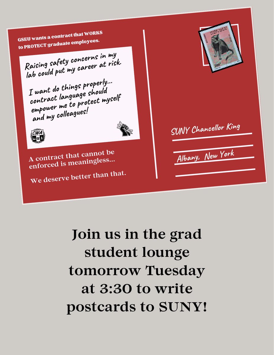 GSEU_Bing's tweet image. TODAY! Postcard writing, cider &amp; donuts in the grad student lounge