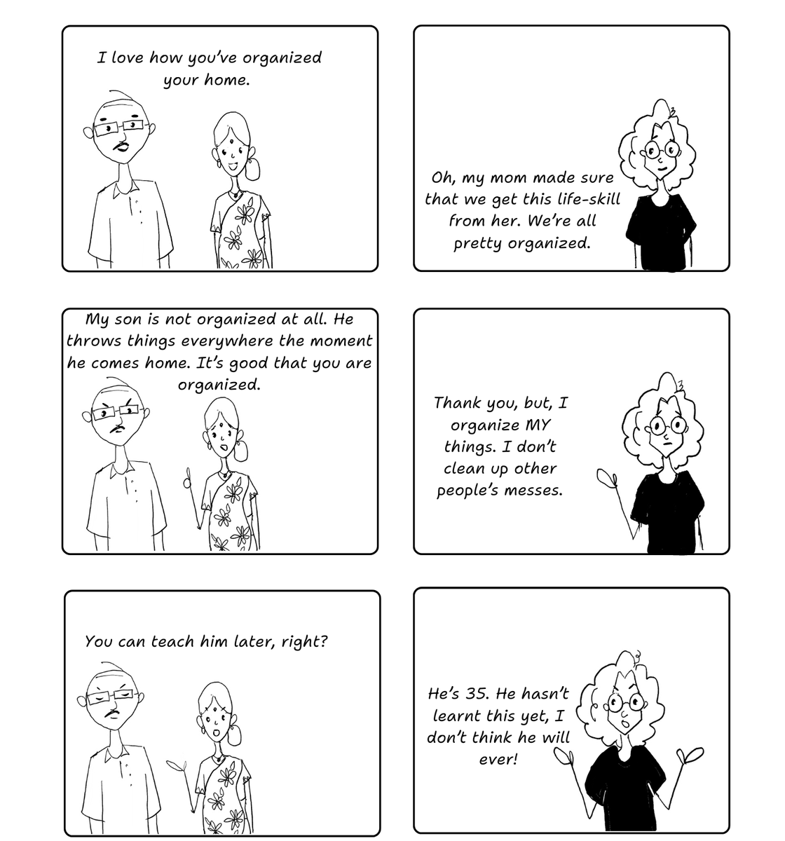MsQrkyScribblr's tweet image. Another day, another prospective groom&apos;s family. Same old Raja Beta drama.

Snippet from the full blog at bit.ly/3Yzrql3 

#substackblog #cartoon #doodles #comicstrip #indianmarriage #arrangedmarriage #arranged #huiontablet