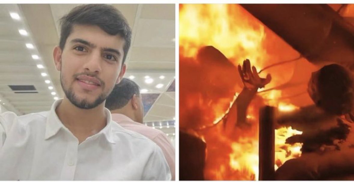 Leila_MA's tweet image. His identity wasn’t yet confirmed at the time we made this piece, but I want him to look at his face as you watch it. Shab’an was 19. He was a keen student who studied from his tent and had given blood at the hospital to help other airstrike victims. He was burned alive alongside…