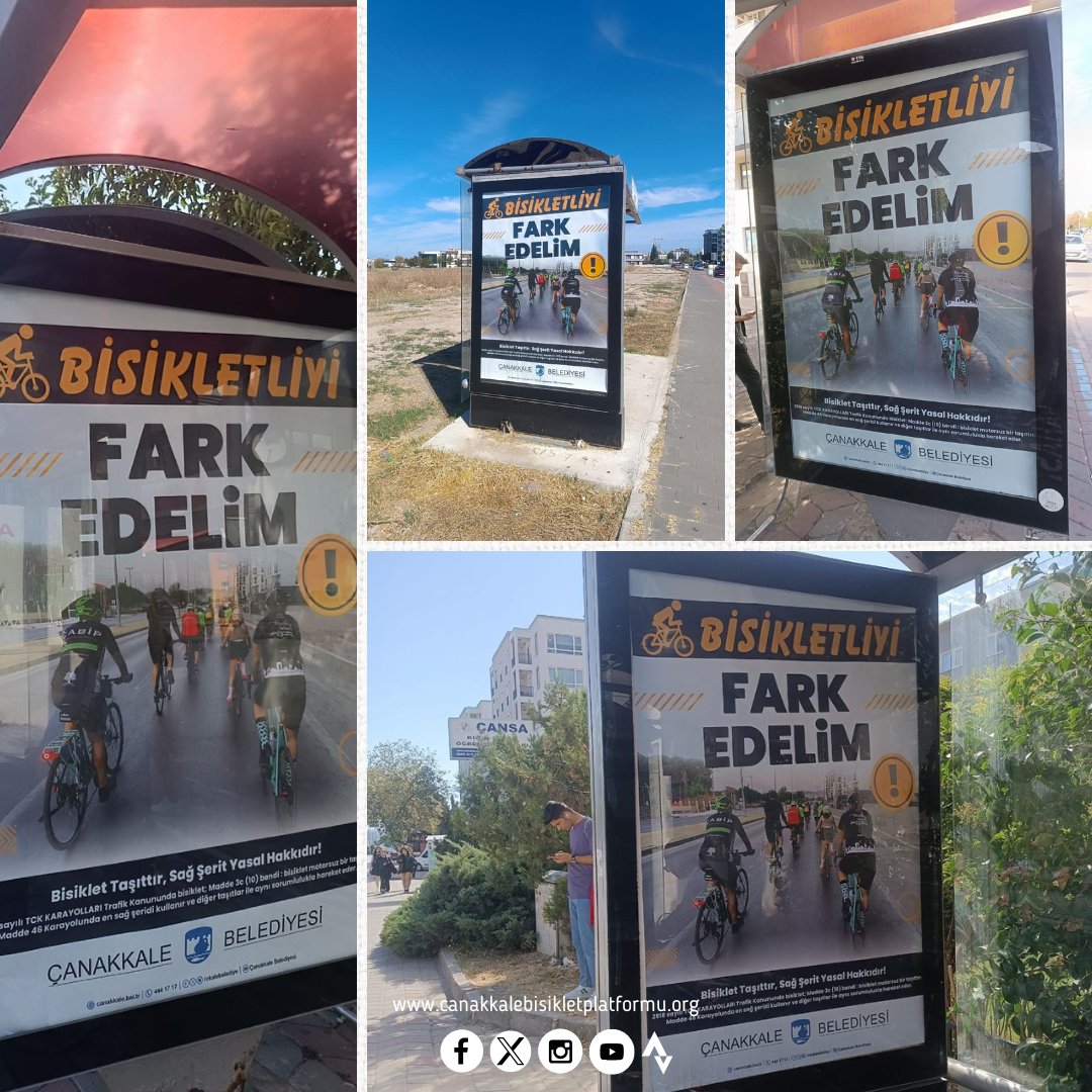 "Bisikletliyi Fark Edelim!" Görselleri kentin dört bir yanında!

Bisikletliyi Fark Edelim Görselleri ile kentimizin dört bir yanını saran ve bisikletli ulaşımın gelişmesine katkı sağlayan Çanakkale Belediyesi'ne teşekkürlerimizi sunarız.
#ÇanakkaleBisikletPlatformu