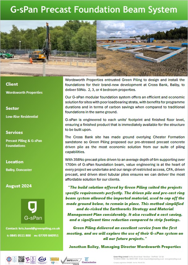 Following on from the successful design, supply and installation package awarded to us by Wordsworth Properties for their development in Balby, we have pleasure in sharing this new case study with LinkedIn.

lnkd.in/exyV7uhF
#piling #precast #pilingrig #Foundation