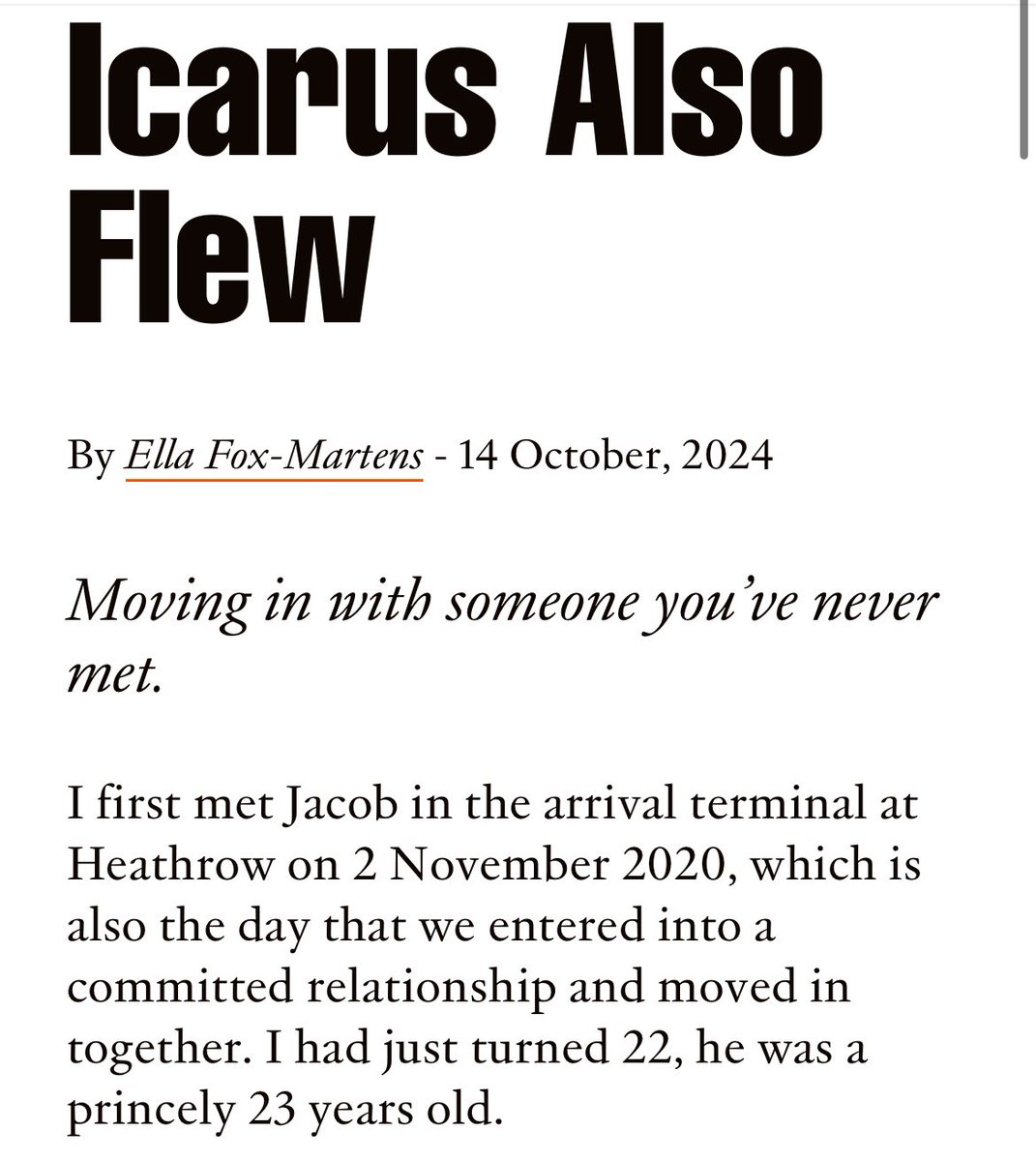 ella fox-martens ๐ธ (@ellafox_m) on Twitter photo For <a href="/The_Fence_Mag/">The Fence Magazine</a> I wrote about that time I moved countries, left university and abandoned my family for a guy I met on the internet: For <a href="/The_Fence_Mag/">The Fence Magazine</a> I wrote about that time I moved countries, left university and abandoned my family for a guy I met on the internet: