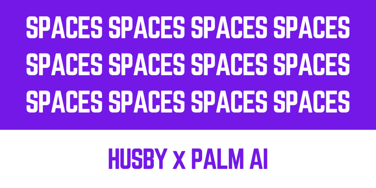 You’ve been waiting - we’ve delivered. Join us for a Spaces session this Thursday, October 17th at 8 PM UTC with <a href="/palmaierc/">PaLM AI - $PALM</a>.

- Profit-sharing platform
- Future plans
- And much more!

Reminder: the platform goes live today, and $30,000 will be distributed among holders.

$HUSBY